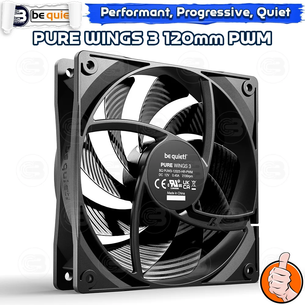 [CoolBlasterThai] Be Quiet Pure Wings 3 120 PWM high-speed PC Fan Case (BL106) ประกัน 3 ปี