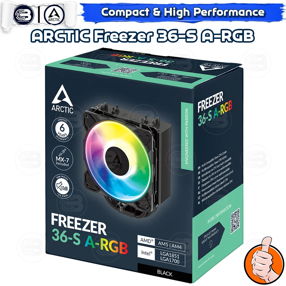 [CoolBlasterThai] ARCTIC FREEZER 36-S A-RGB BLACK CPU Air Cooler (LGA1851/1700/AM5/AM4)