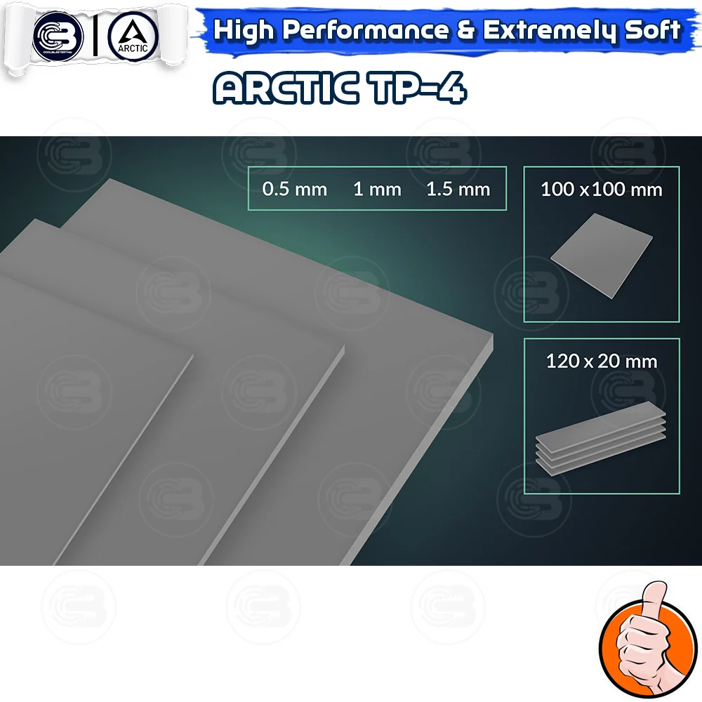 [CoolBlasterThai] ARCTIC TP-4 High Performance Extremely Soft Thermal Pad 120x20x1.5 mm.(4 PCS) (ซิลิโคนนำความร้อน)