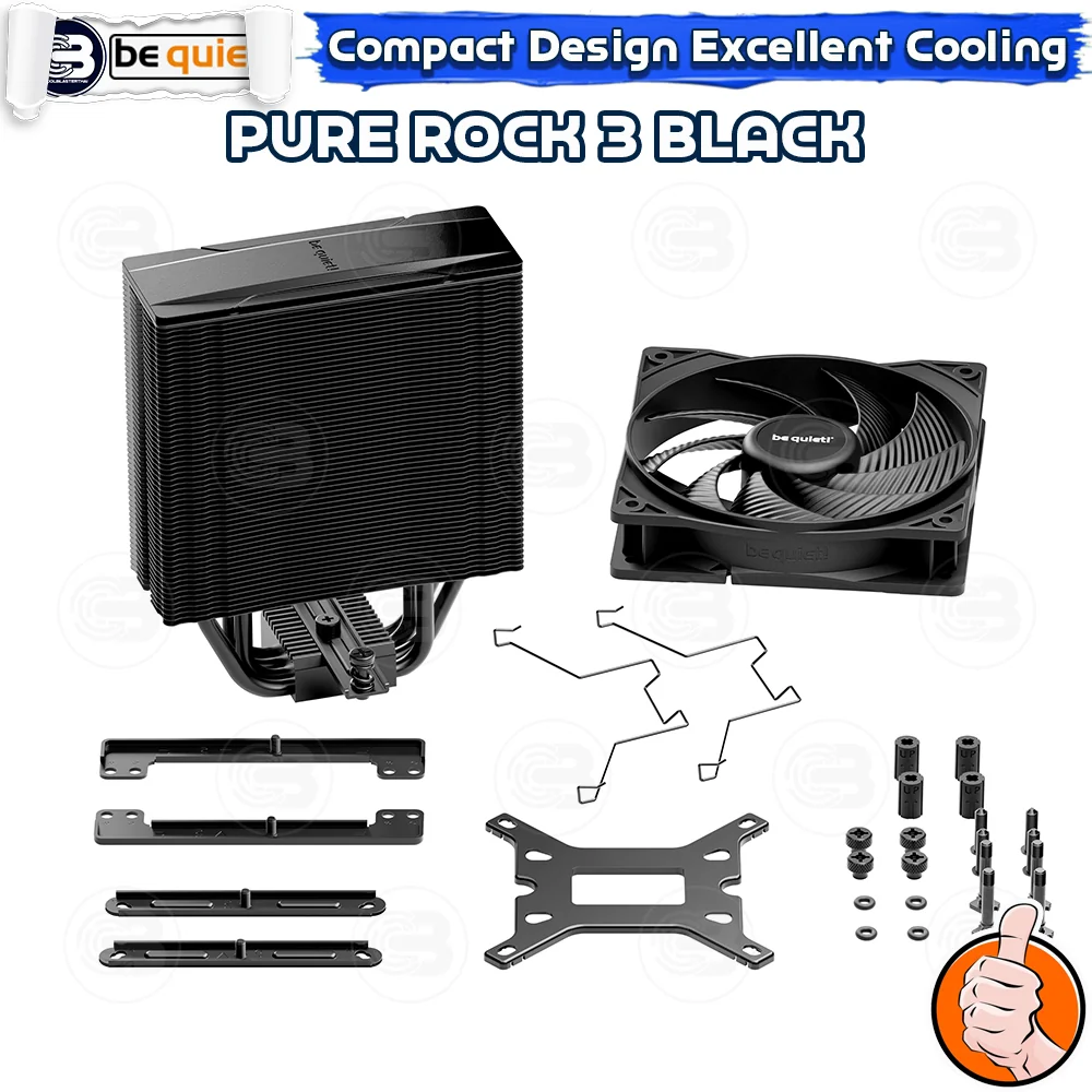 [CoolBlasterThai] Be Quiet PURE ROCK 3 Black Heat Sink CPU Cooler (AM5/LGA1851 Ready) (BK039) ประกัน 3 ปี