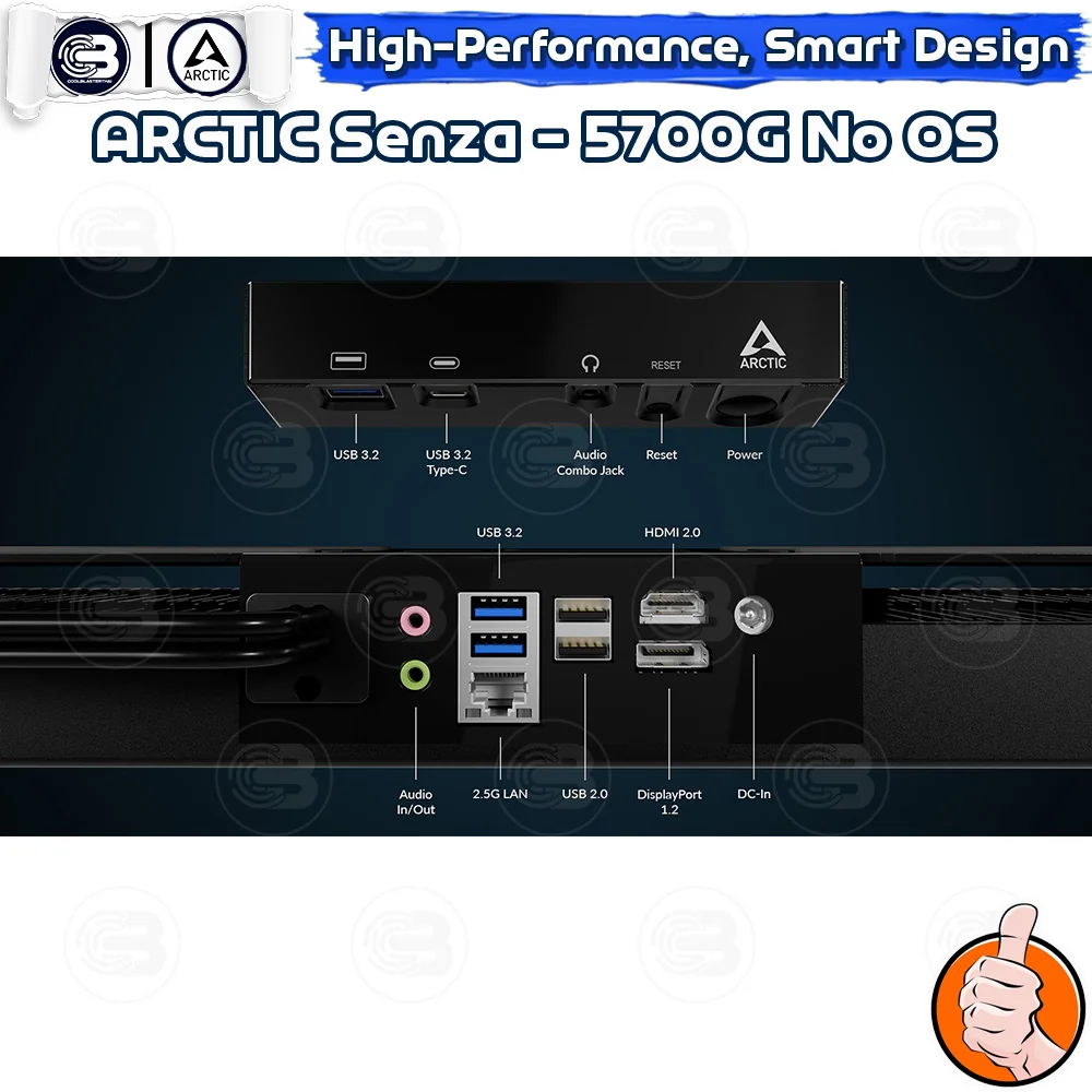 [CoolBlasterThai] ARCTIC Senza 5700G Under Desk PC No OS Passive Cooling PC ประกัน 3 ปี