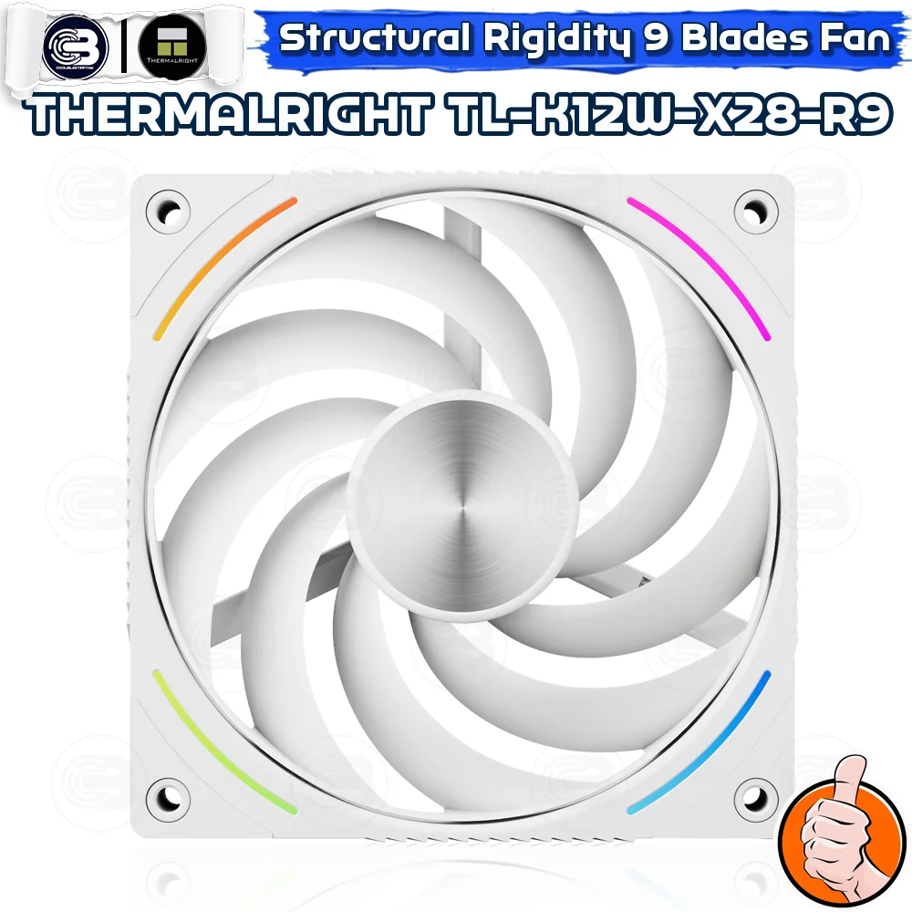 [CoolBlasterThai] THERMALRIGHT TL-K12W-X28-R9 PC Fan A-RGB 9-BLADES WHITE 2400 RPM (size 120 mm.)