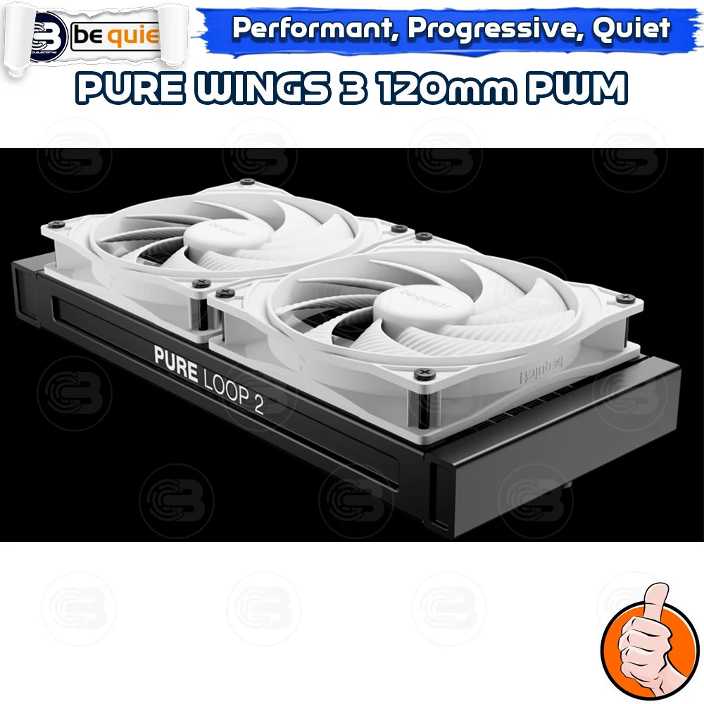 [CoolBlasterThai] Be Quiet Pure Wings 3 120 PWM high-speed White (BL111) PC Fan Case ประกัน 3 ปี