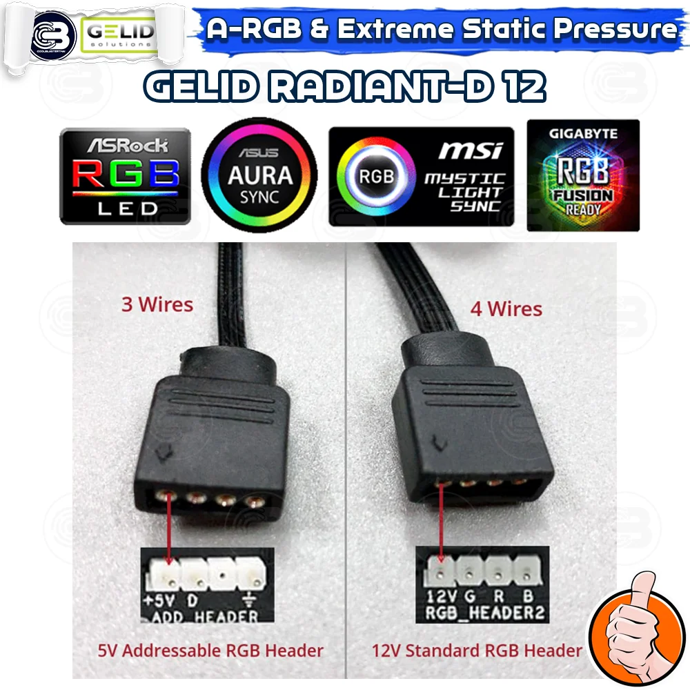 [CoolBlasterThai] GELID RADIANT-D 12CM (120mm) Extreme Performance A-RGB Fan Case