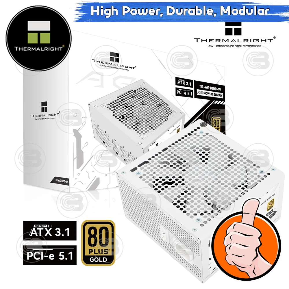 [CoolBlasterThai] Thermalright Power Supply 1000W 80 Plus Gold Full Modular (AG-1000-W) ประกัน 10 ปี