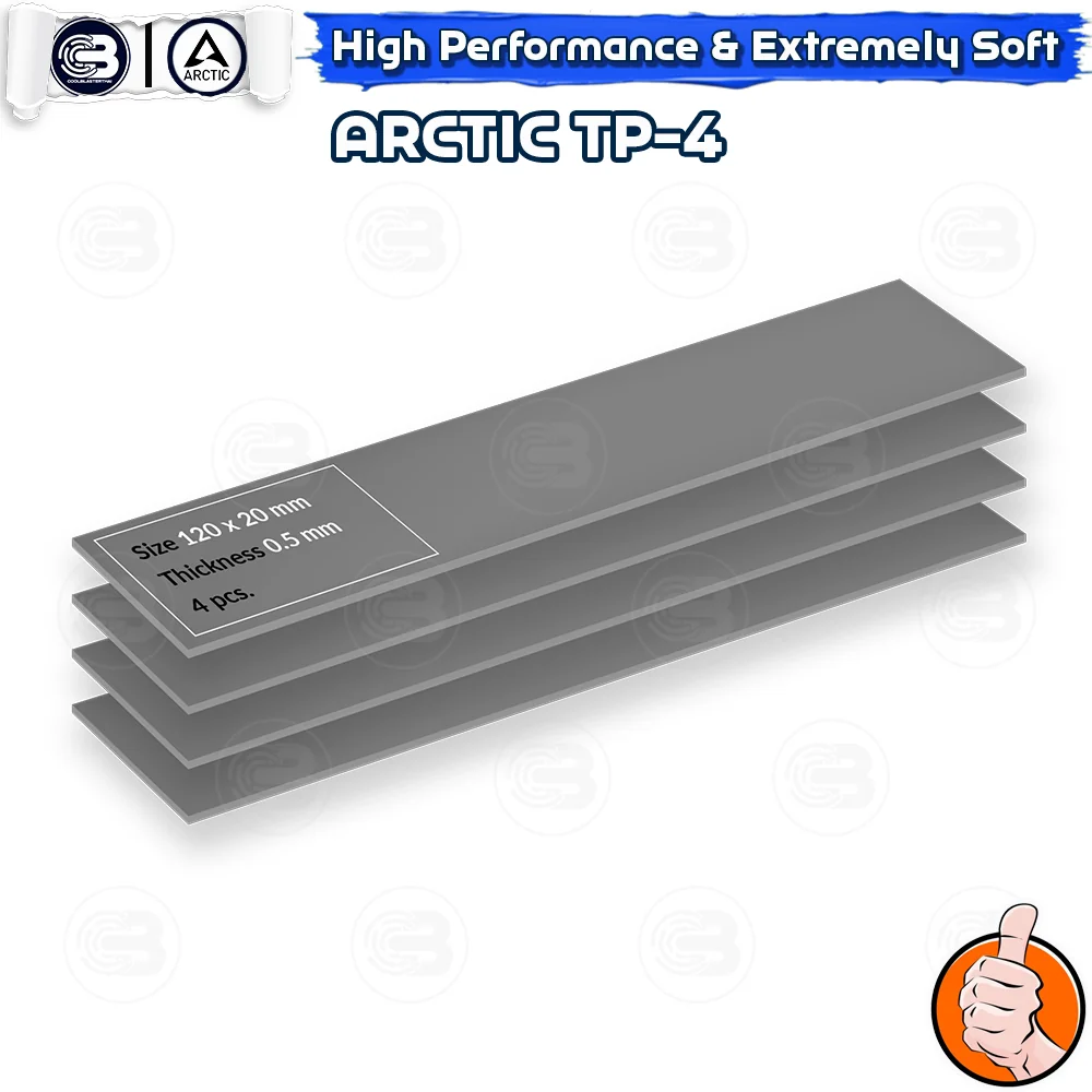 [CoolBlasterThai] ARCTIC TP-4 High Performance Extremely Soft Thermal Pad 120x20x0.5 mm.(4 PCS) (ซิลิโคนนำความร้อน)