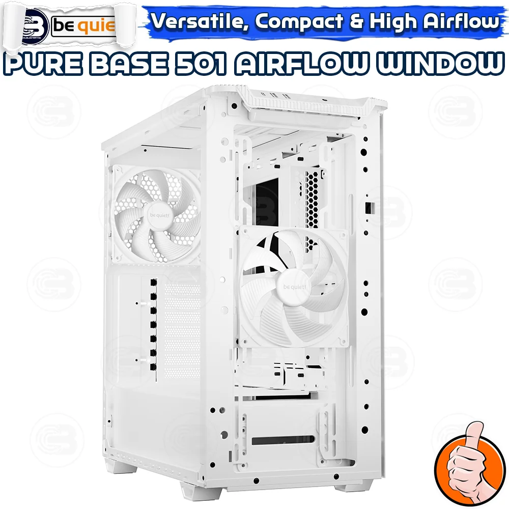 [CoolBlasterThai] Be Quiet PURE BASE 501 Airflow Window White PC Case (BGW75) ประกัน 3 ปี