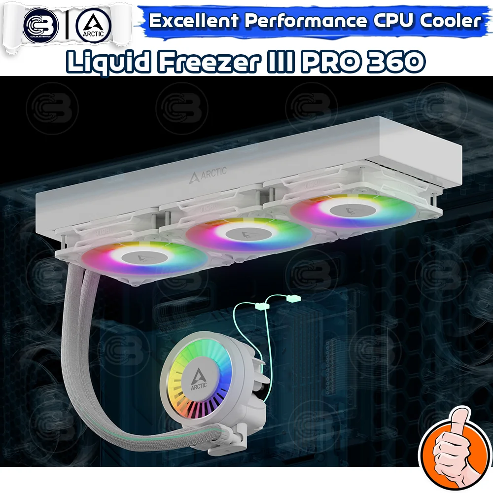 [CoolBlasterThai] ARCTIC Liquid Freezer III Pro 360 A-RGB White (All-In-One CPU Water Cooler) (LGA1851/1700/AM5/AM4)
