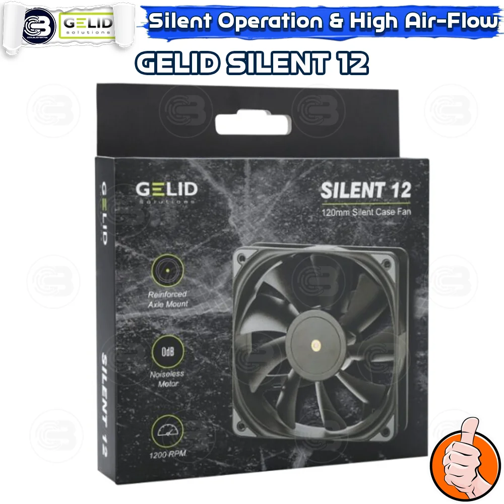 [CoolBlasterThai] GELID Silent 12 Black PC Fan Case size 120 mm. ประกัน 3 ปี (FN-SX12)