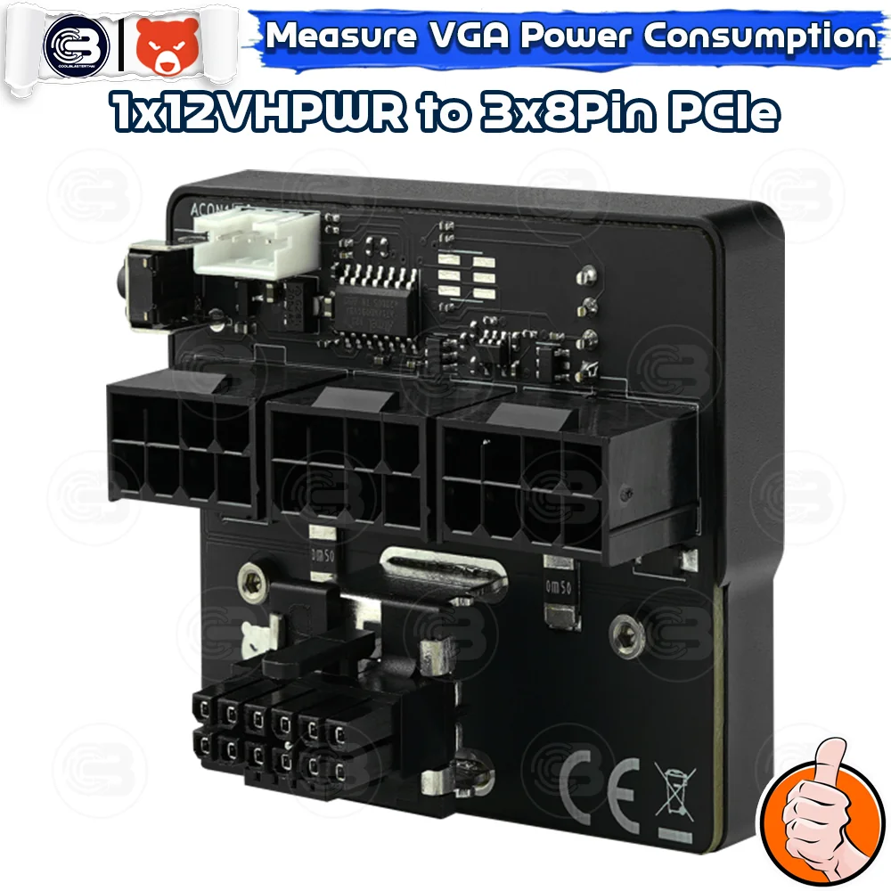 [CoolBlasterThai] THERMAL GRIZZLY WIREVIEW (WVP38H1R) 1x12VHPWR to 3x8Pin PCIe Reversed GPU Power Consumption OLED Display (จอแสดงข้อมูลการใช้พลังงาน)