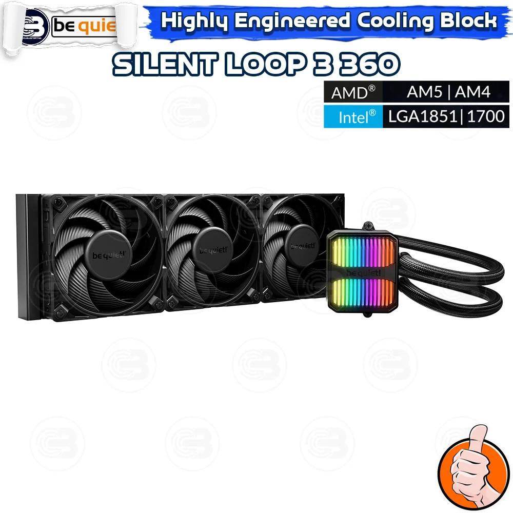 [CoolBlasterThai] Be Quiet Silent Loop 3 360 AIO Water Cooling CPU Cooler (AM5/LGA1851 Ready) (BW025) ประกัน 3 ปี