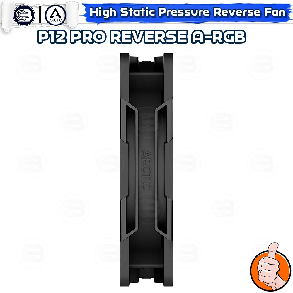 [CoolBlasterThai] ARCTIC P12 PRO REVERSE PST A-RGB BLACK (size 120 mm.) X3 Value Pack PC Fan Case ประกัน 6 ปี