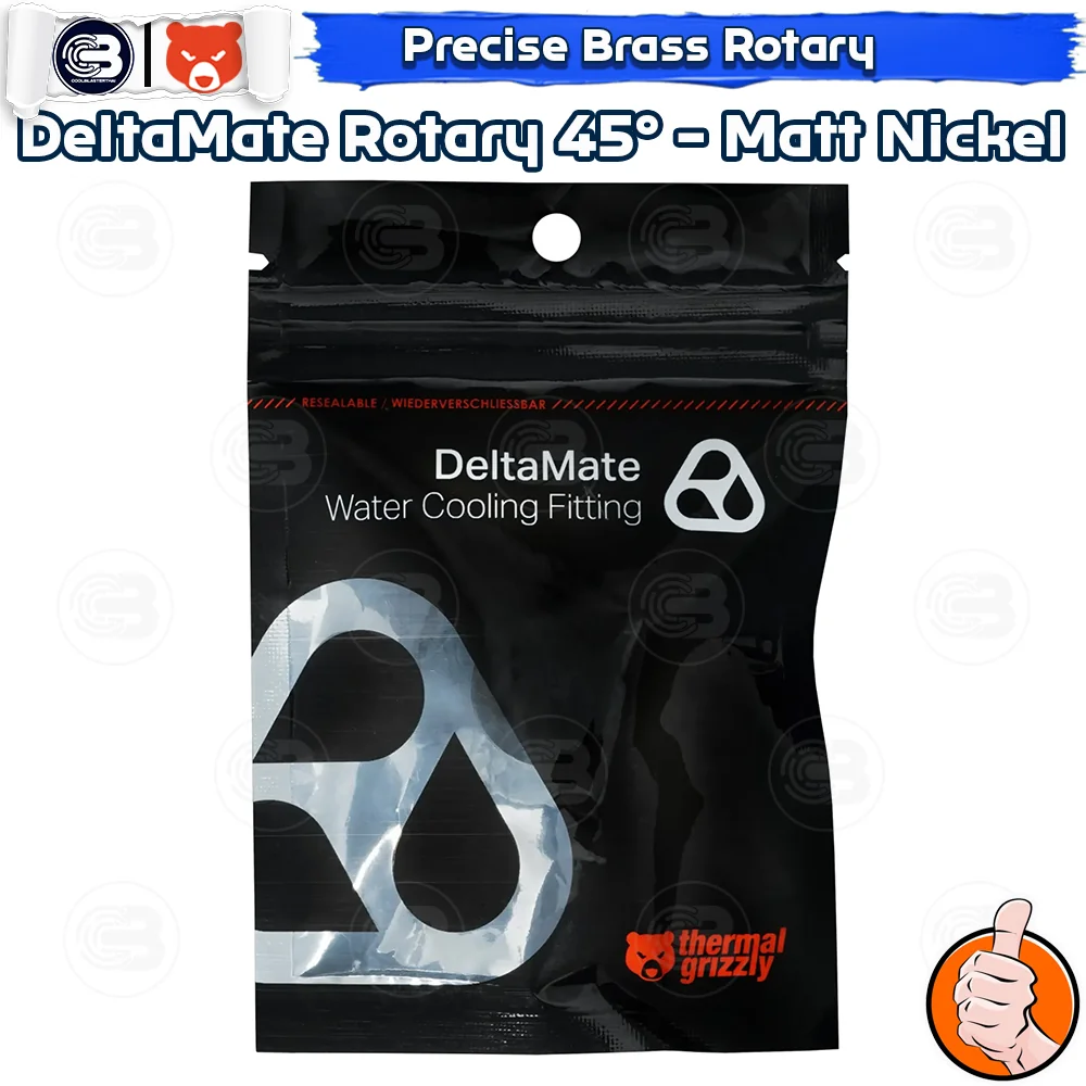[CoolBlasterThai] THERMAL GRIZZLY DELTAMATE ROTARY 45° Fittings Matt Nickel Machined Brass