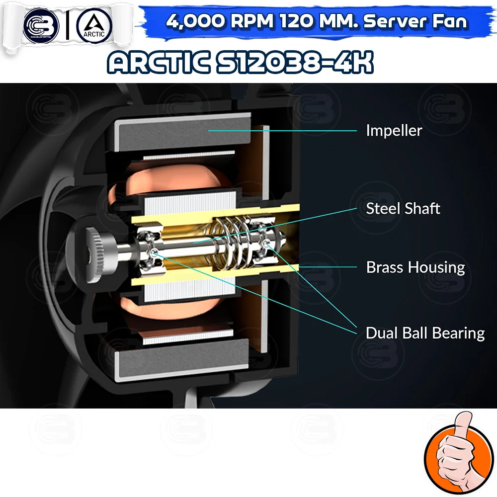 [CoolBlasterThai] ARCTIC S12038-4K 4000 RPM (size 120 mm.) PC Fan Case ประกัน 6 ปี