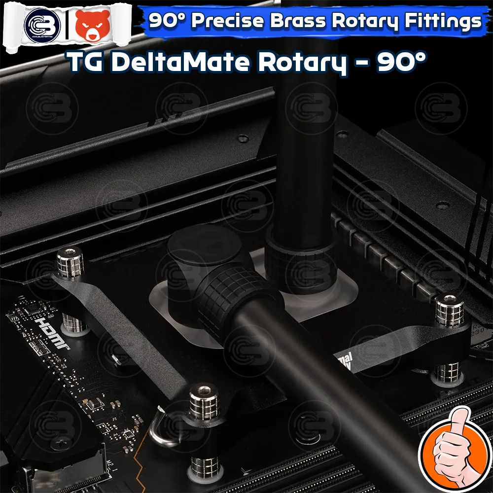 [CoolBlasterThai] THERMAL GRIZZLY DELTAMATE ROTARY 90° Fittings Black Machined Brass