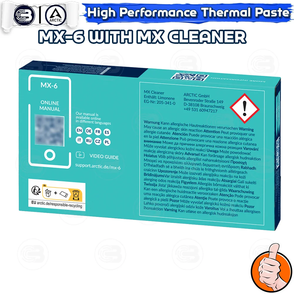 [CoolBlasterThai] ARCTIC Bundle Set MX-6 4g. Thermal compound with 6x MX-Cleaner (ซิลิโคนนำความร้อน)