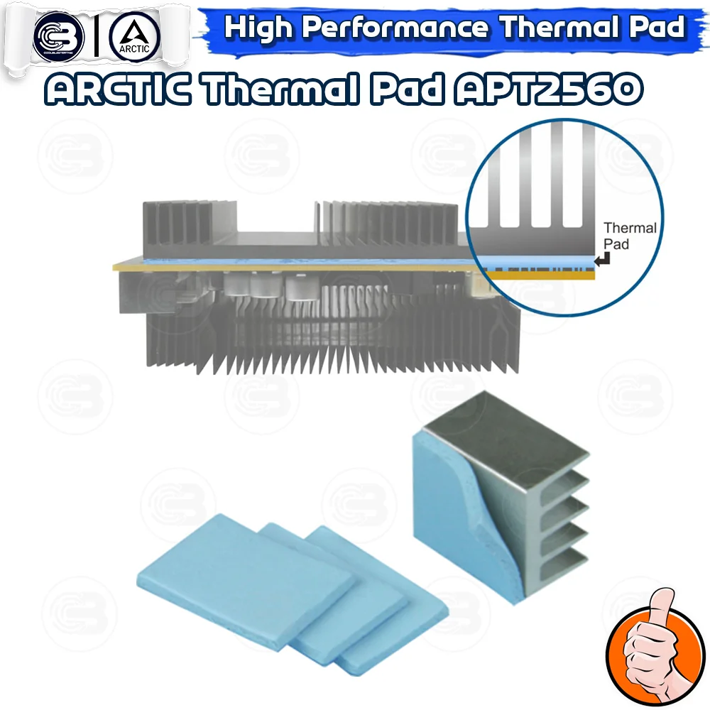 [CoolBlasterThai] ARCTIC Thermal Pad TP-2 (APT2560) 120x20x1.5 mm.(2 PCS) /6.0 W/mK (ซิลิโคนนำความร้อน)