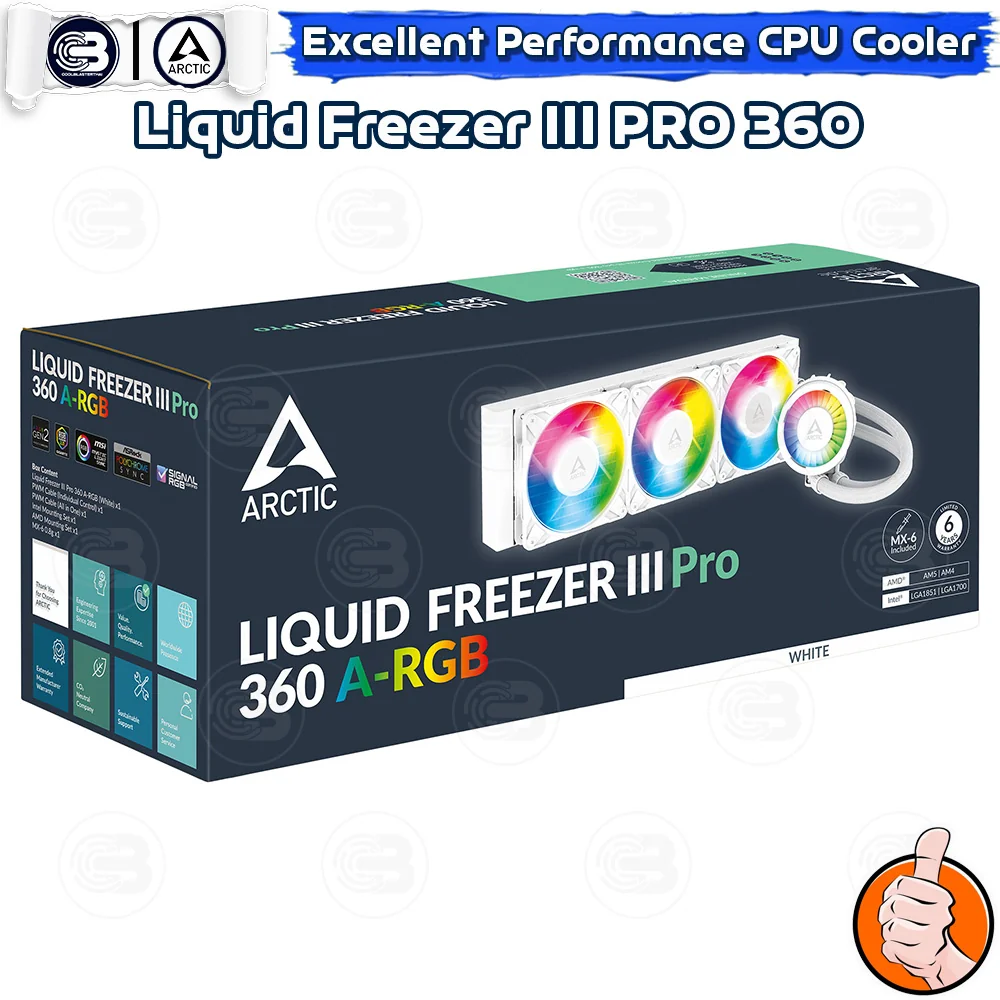 [CoolBlasterThai] ARCTIC Liquid Freezer III Pro 360 A-RGB White (All-In-One CPU Water Cooler) (LGA1851/1700/AM5/AM4)