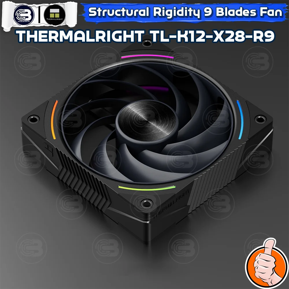 [CoolBlasterThai] THERMALRIGHT TL-K12-X28-R9 PC Fan A-RGB 9-BLADES BLACK 2400 RPM (size 120 mm.)