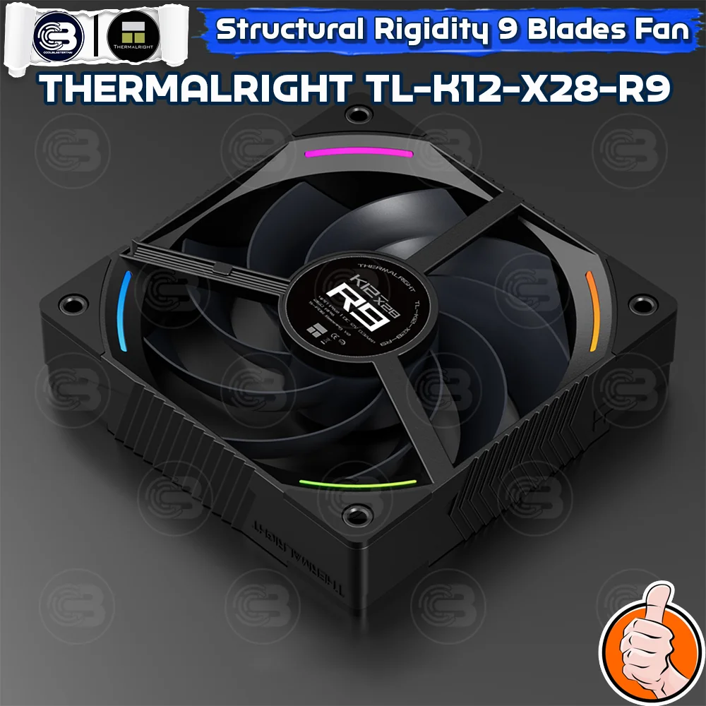 [CoolBlasterThai] THERMALRIGHT TL-K12-X28-R9 PC Fan A-RGB 9-BLADES BLACK 2400 RPM (size 120 mm.)