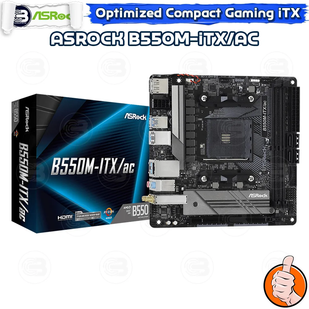 [CoolBlasterThai] ASROCK MAINBOARD B550M-ITX/AC AMD SOCKET AM4 DDR4 iTX ประกัน 3 ปี