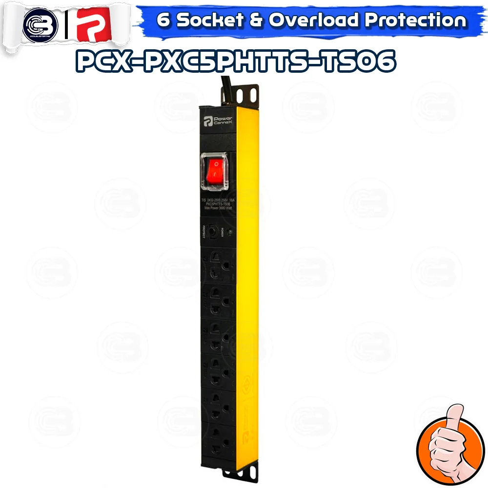 [CoolBlasterThai] PowerconneX Power plug Double Protection 6-WAY 3M (290+10CM) (PXC5PHTTS-TS06)