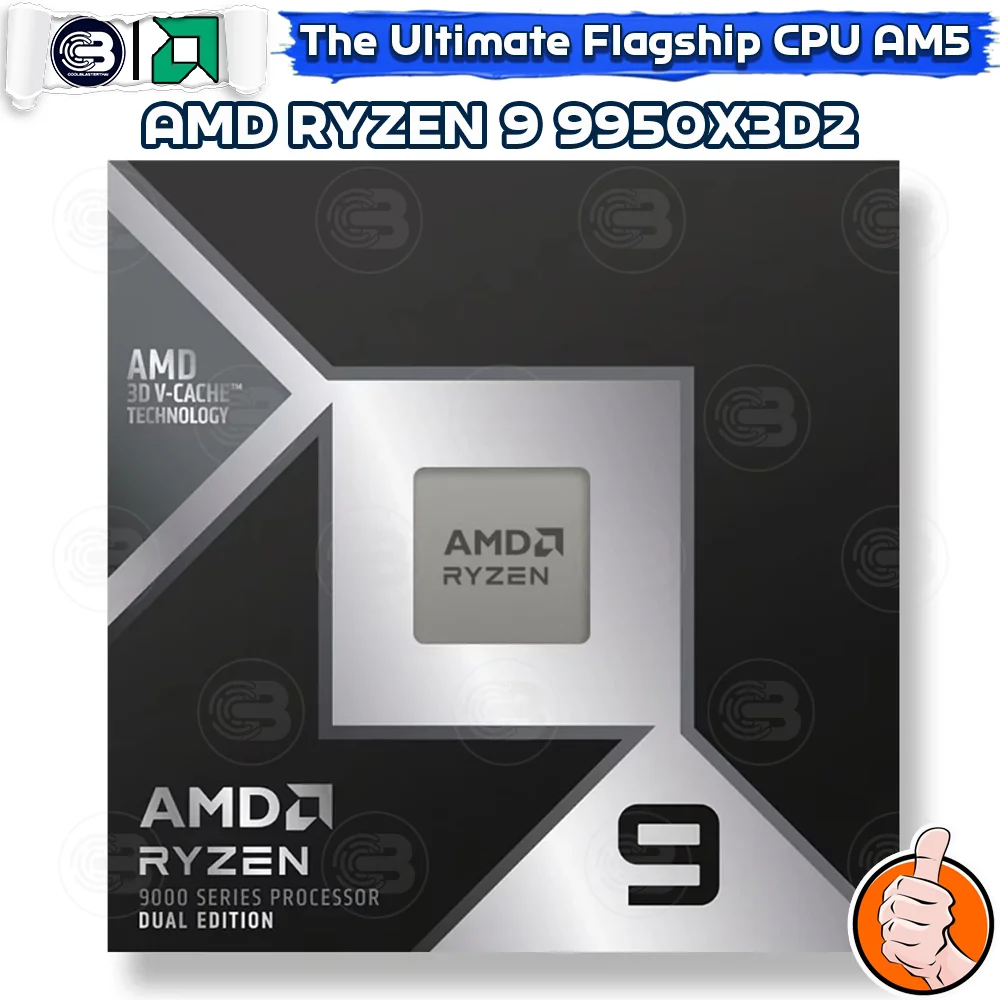 [CoolBlasterThai] CPU AMD RYZEN 9 9950X3D2 Dual Edition 16 CORE/32 THREAD (SOCKET AM5) WITHOUT COOLER
