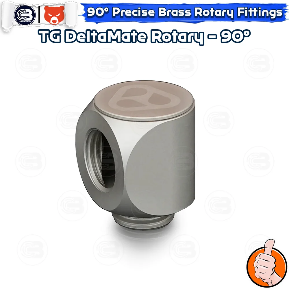 [CoolBlasterThai] THERMAL GRIZZLY DELTAMATE ROTARY 90° Fittings Matt Nickel Machined Brass
