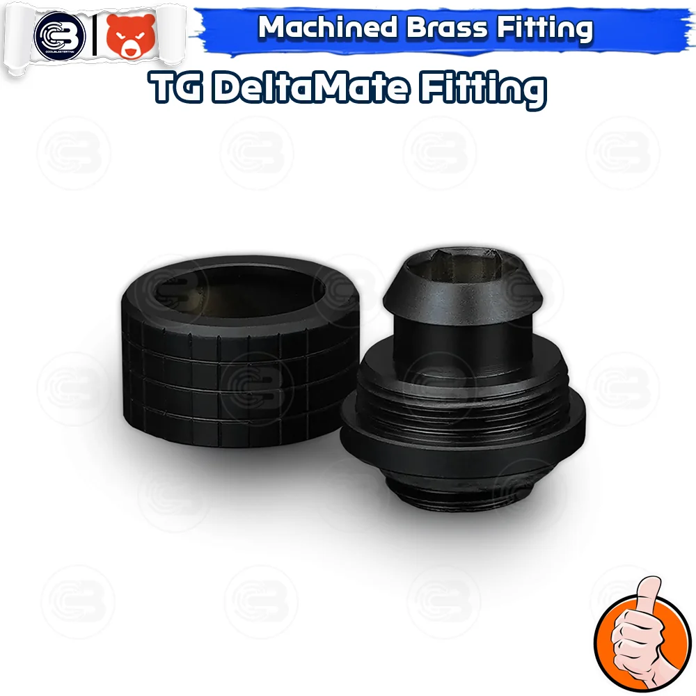[CoolBlasterThai] THERMAL GRIZZLY DELTAMATE FITTING ST13 For Soft Tubes Black Machined Brass