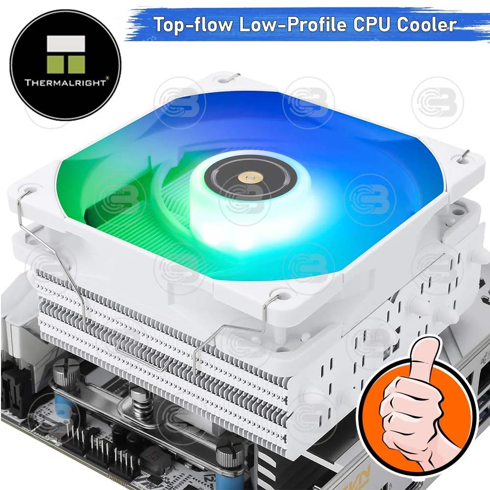 [CoolBlasterThai] Thermalright SI-100 WHITE ARGB Low-Profile CPU Cooler with 6 Heatpipes ประกัน 6 ปี