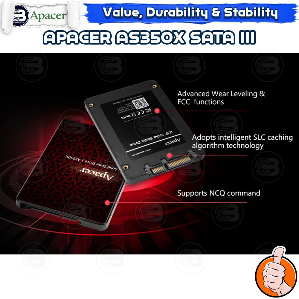 [CoolBlasterThai] APACER AS350X SATA III 512GB (3Y-Warranty) (เอสเอสดี)