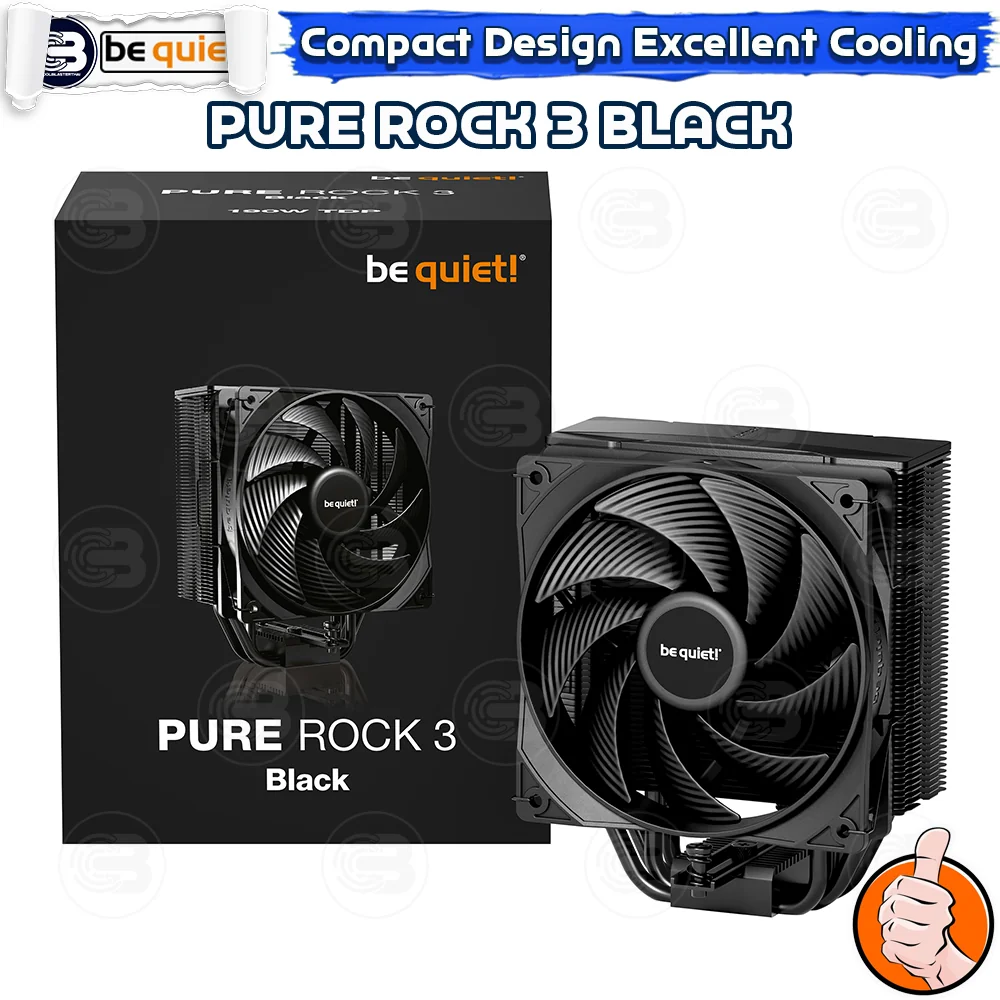 [CoolBlasterThai] Be Quiet PURE ROCK 3 Black Heat Sink CPU Cooler (AM5/LGA1851 Ready) (BK039) ประกัน 3 ปี