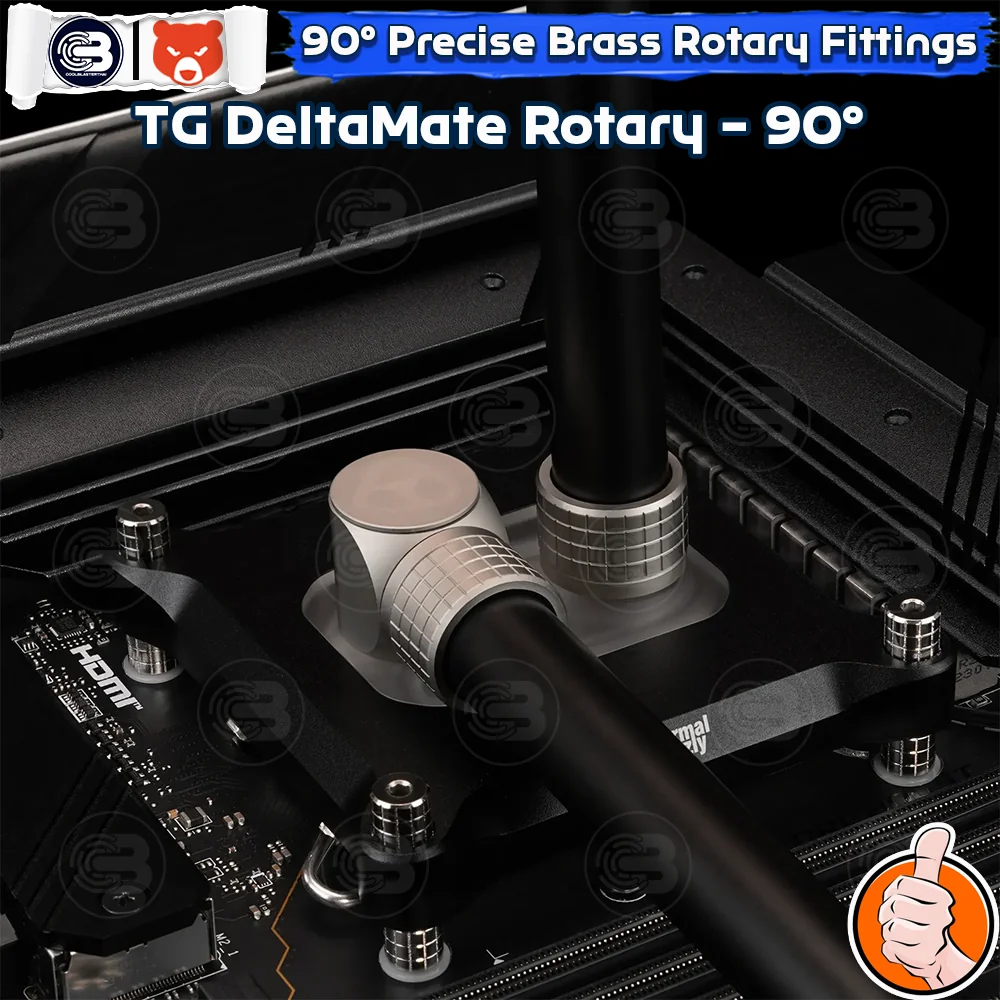 [CoolBlasterThai] THERMAL GRIZZLY DELTAMATE ROTARY 90° Fittings Matt Nickel Machined Brass