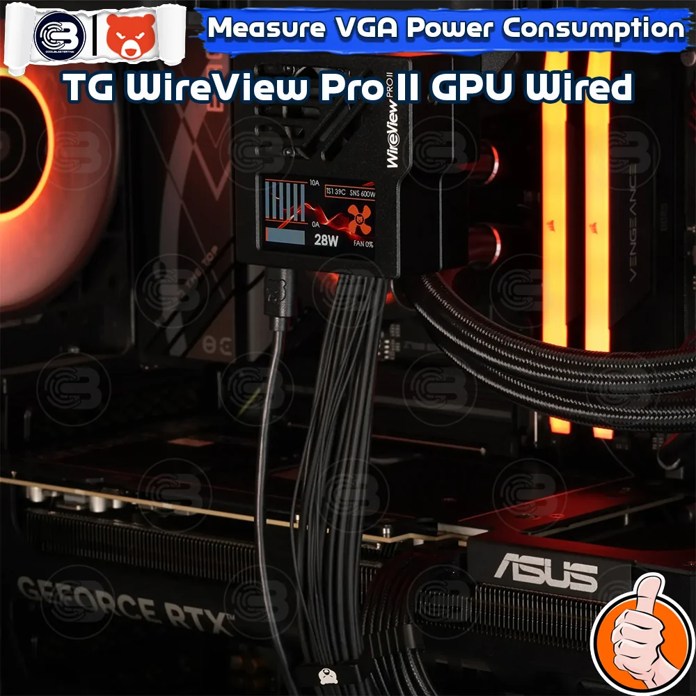 [CoolBlasterThai] THERMAL GRIZZLY WIREVIEW PRO II WIRED (TG-WV-P2-H19W) GPU Power Consumption TFT-IPS Display (จอแสดงข้อมูลการใช้พลังงาน)