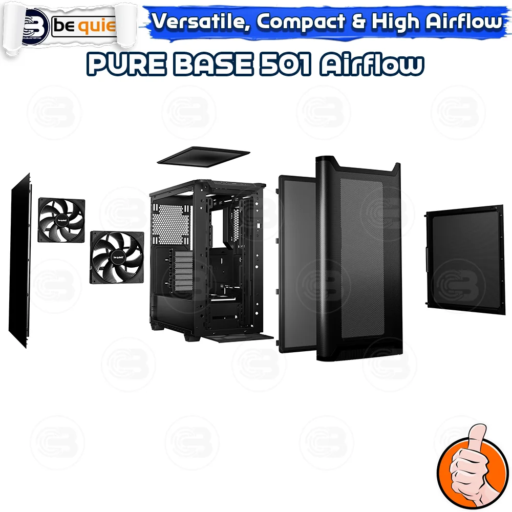 [CoolBlasterThai] Be Quiet PURE BASE 501 Airflow Black PC Case (BG074) ประกัน 3 ปี