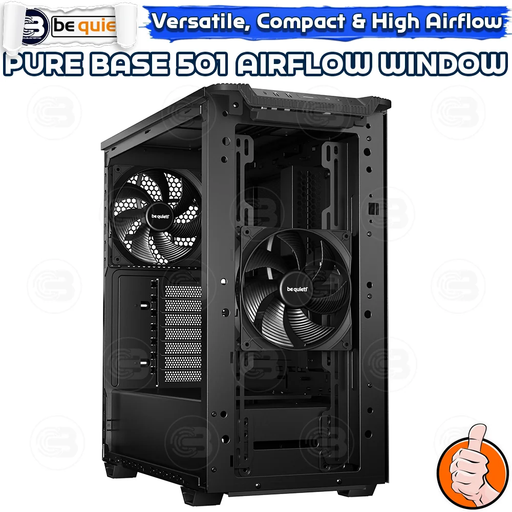 [CoolBlasterThai] Be Quiet PURE BASE 501 Airflow Window Black PC Case (BGW74) ประกัน 3 ปี