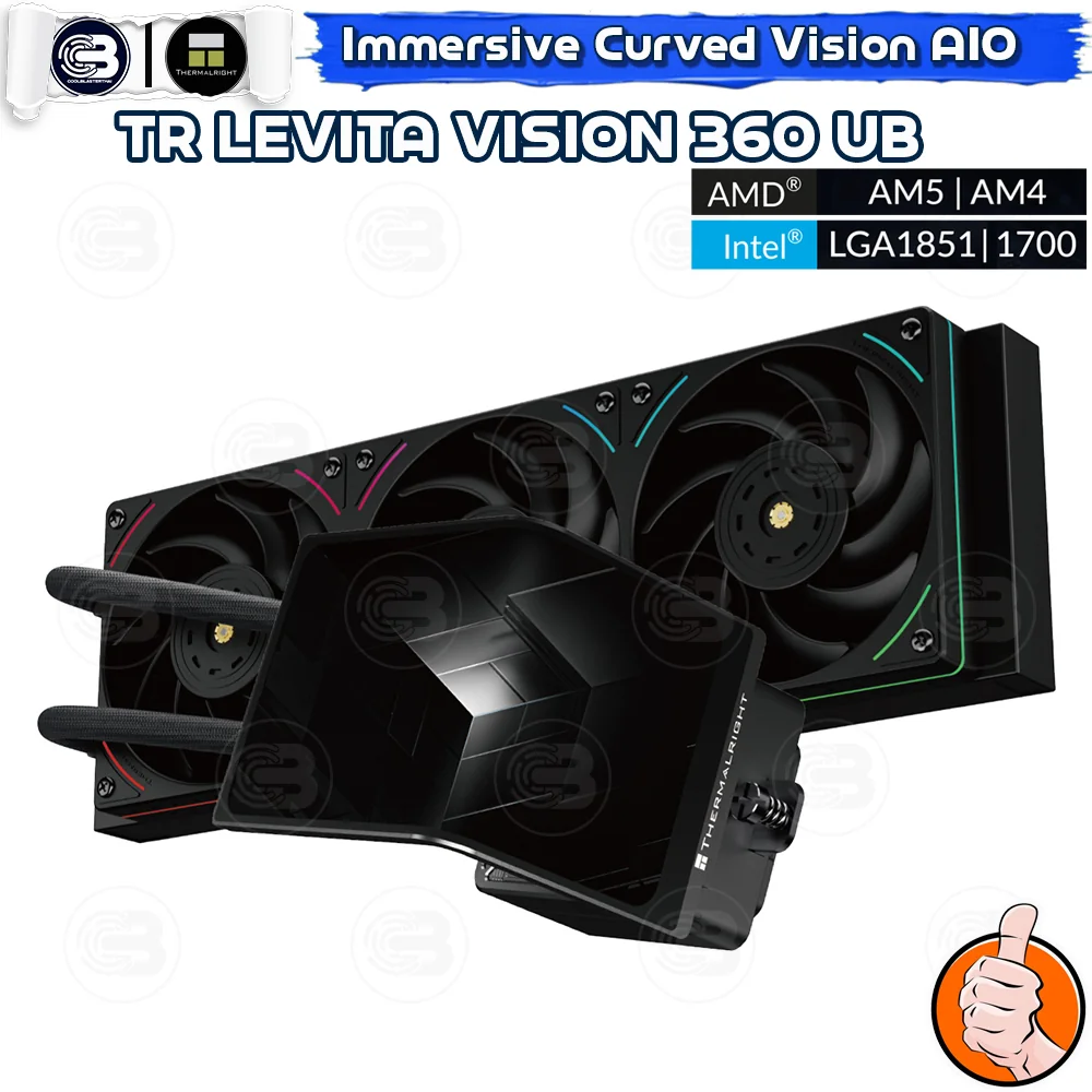 [CoolBlasterThai] Thermalright Levita Vision 360 UB ARGB BLACK AIO Liquid CPU Cooler (AM5/LGA1851 Ready) ประกัน 6 ปี (ชุดระบายความร้อน)