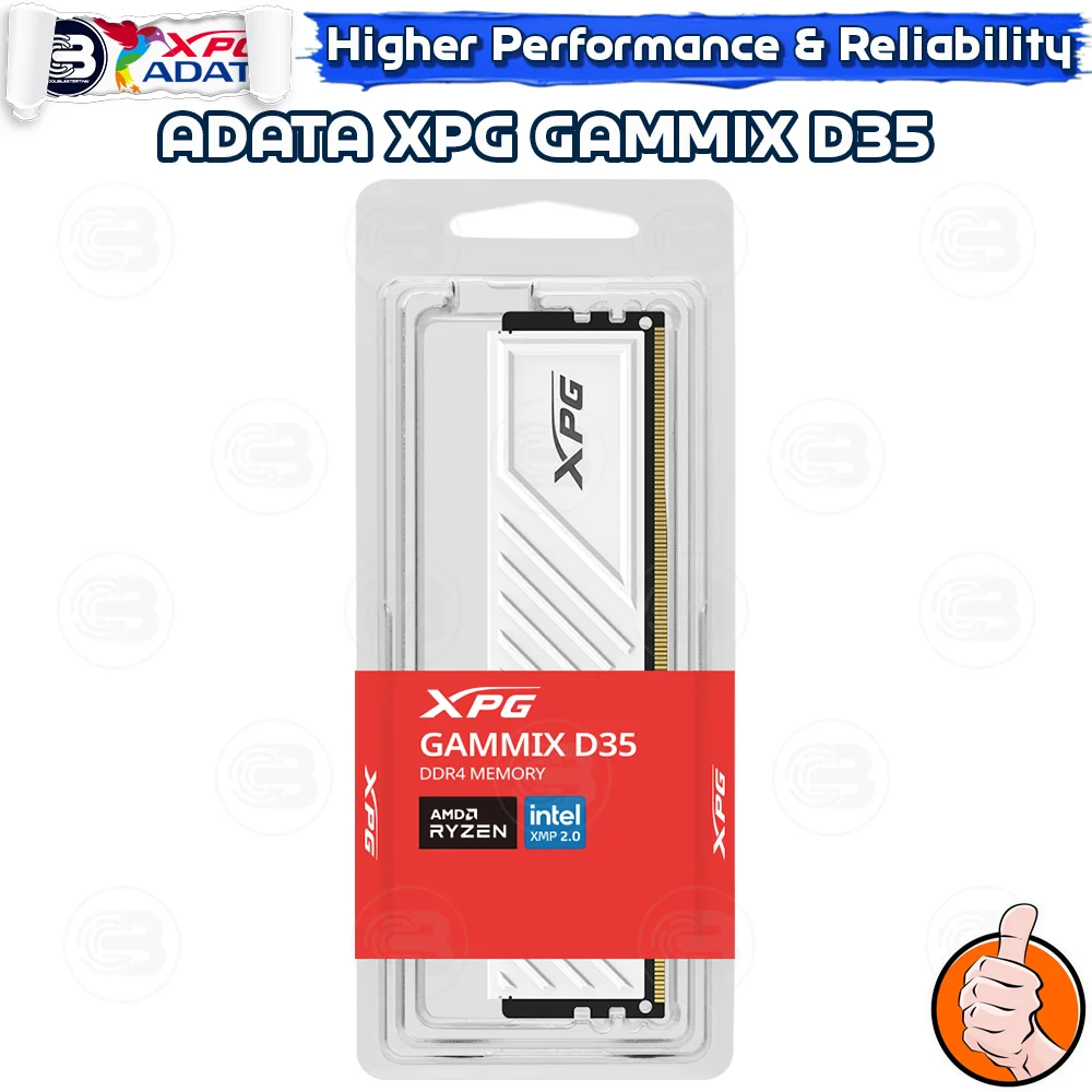 [CoolBlasterThai] ADATA XPG GAMMIX D35 WHITE16GB (16GBx1) DDR4-3200 CL16-20-20 (LT-Warranty)