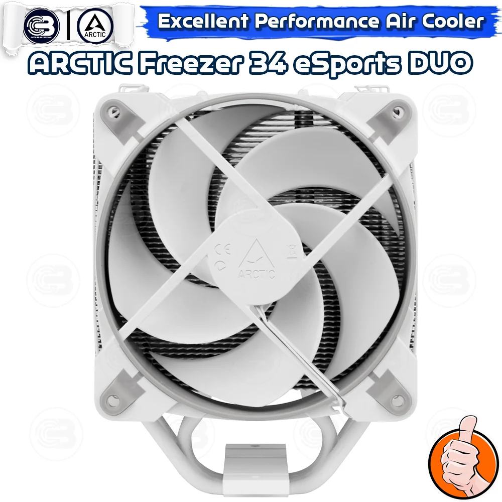 [CoolBlasterThai] ARCTIC FREEZER 34 eSports DUO (GREY-WHITE) Tower CPU Cooler (LGA1851/AM5 Ready)
