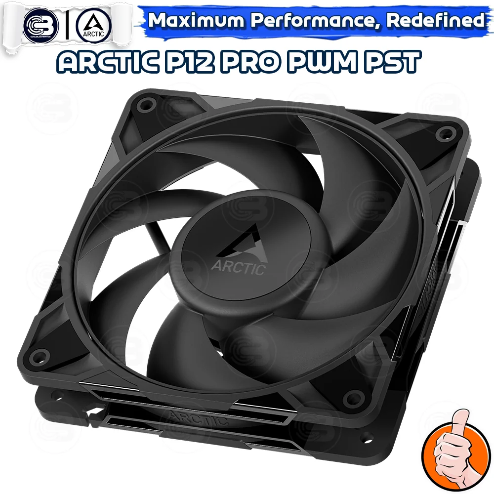 [CoolBlasterThai] ARCTIC P12 PRO PST BLACK (BULK PACKAGING) (size 120 mm.) PC Fan Case ประกัน 6 ปี