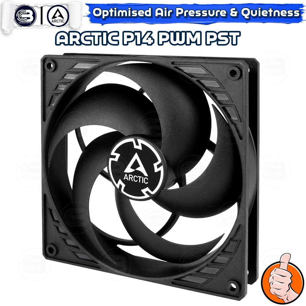 [CoolBlasterThai] ARCTIC P14 PWM PST BLACK (BULK PACKAGING) (140 mm.) Fan Case ประกัน 6 ปี
