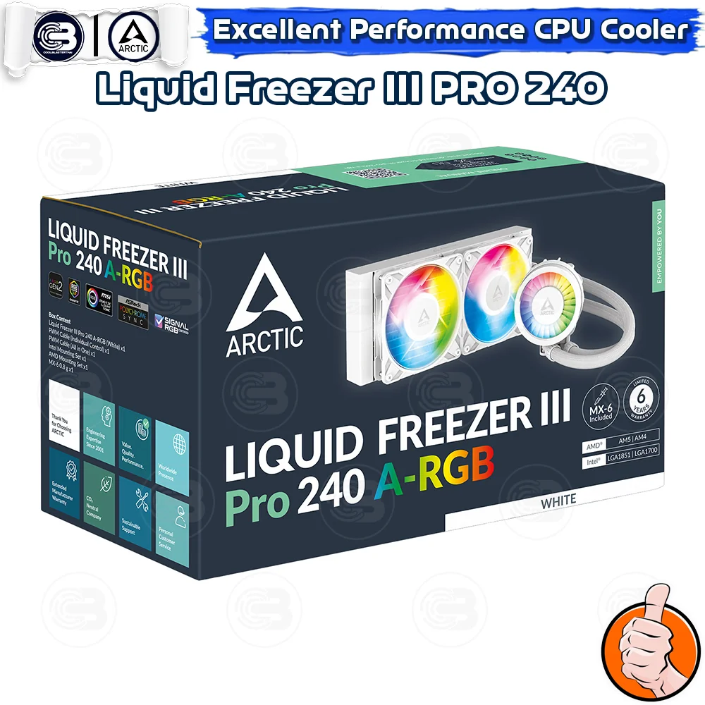 [CoolBlasterThai] ARCTIC Liquid Freezer III Pro 240 A-RGB White (All-In-One CPU Water Cooler) (LGA1851/1700/AM5/AM4)