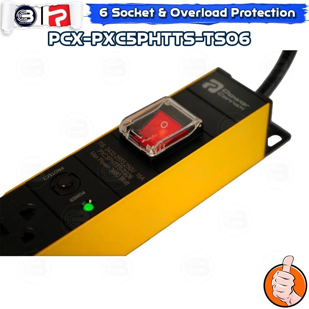 [CoolBlasterThai] PowerconneX Power plug Double Protection 6-WAY 3M (290+10CM) (PXC5PHTTS-TS06)