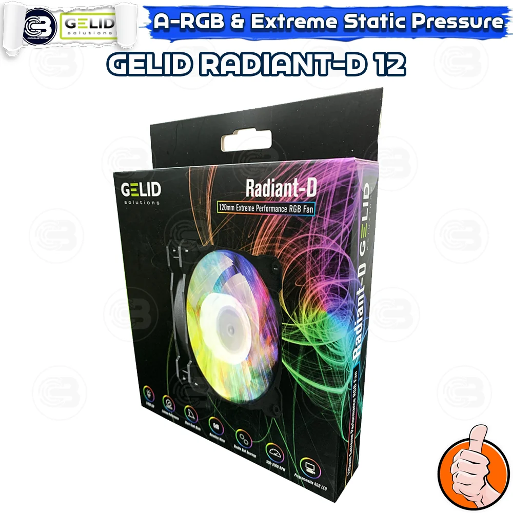 [CoolBlasterThai] GELID RADIANT-D 12CM (120mm) Extreme Performance A-RGB Fan Case