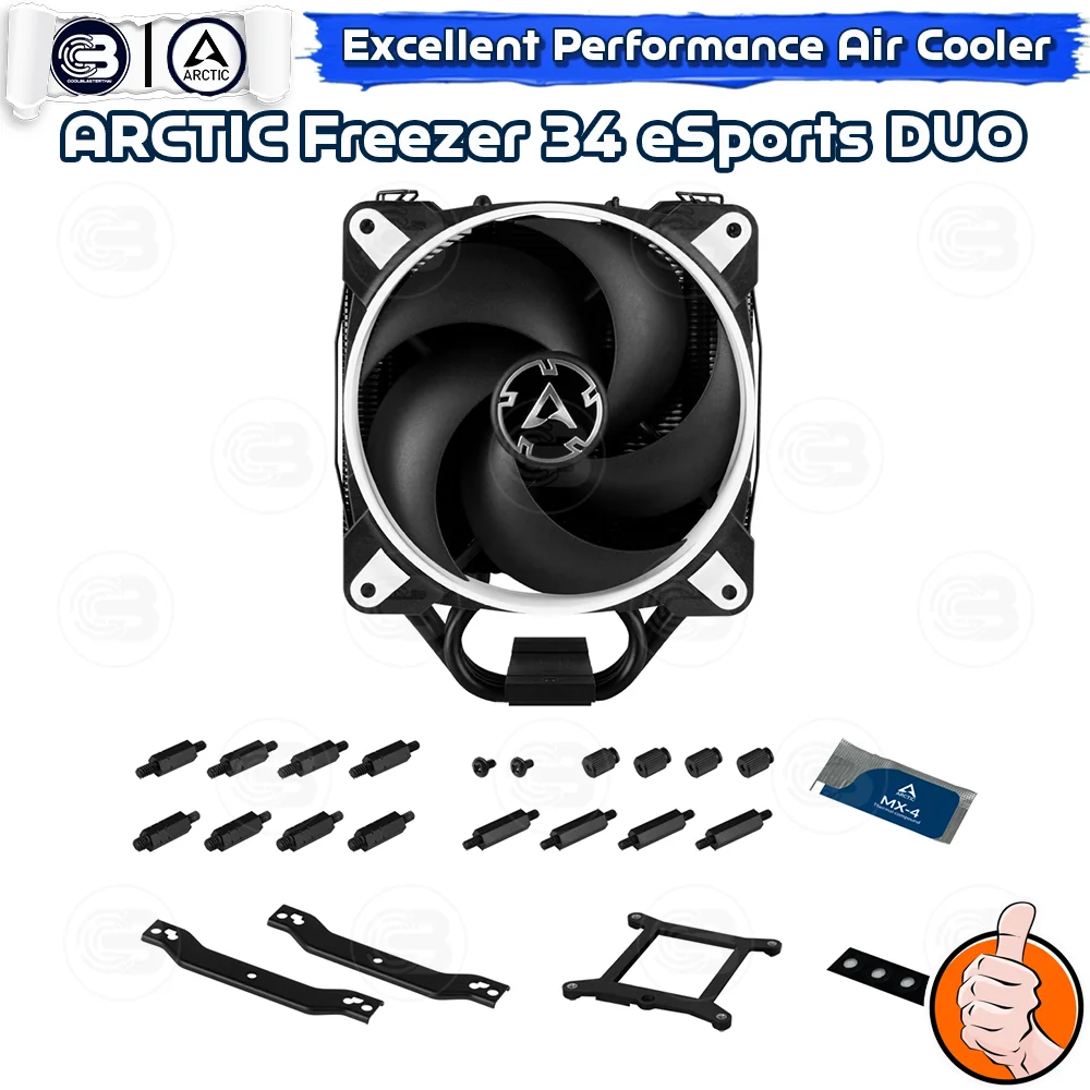 [CoolBlasterThai] ARCTIC FREEZER 34 eSports DUO (WHITE) Tower CPU Cooler (LGA1851/AM5 Ready)