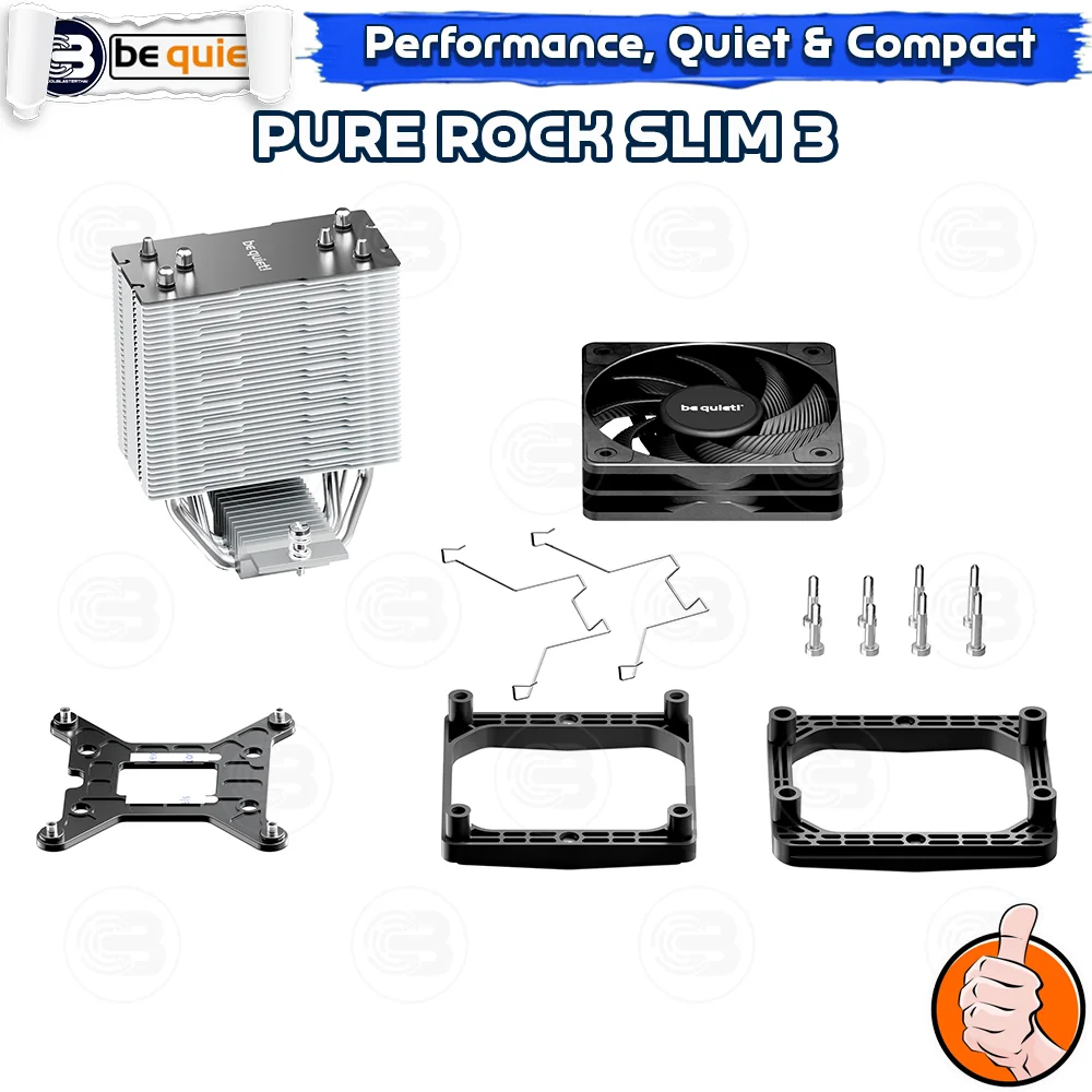 [CoolBlasterThai] Be Quiet PURE ROCK Slim 3 Heat Sink CPU Cooler (AM5/LGA1851 Ready) (BK047) ประกัน 3 ปี
