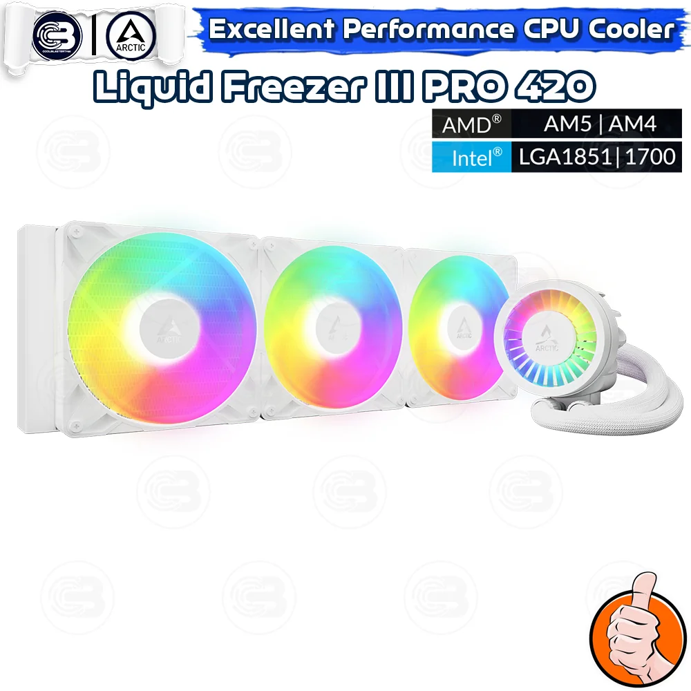 [CoolBlasterThai] ARCTIC LIQUID FREEZER III PRO 420 A-RGB White (All-In-One CPU Water Cooler) (LGA1851/1700/AM5/AM4)
