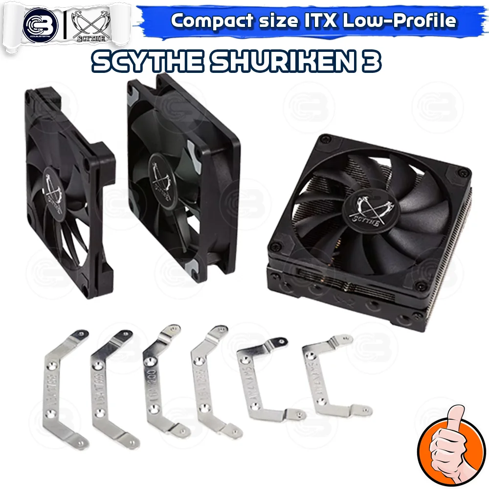 [CoolBlasterThai] SCYTHE SHURIKEN 3 Black Low-Profile CPU Cooler with 4 Heatpipes (AM5/LGA1851 Ready)