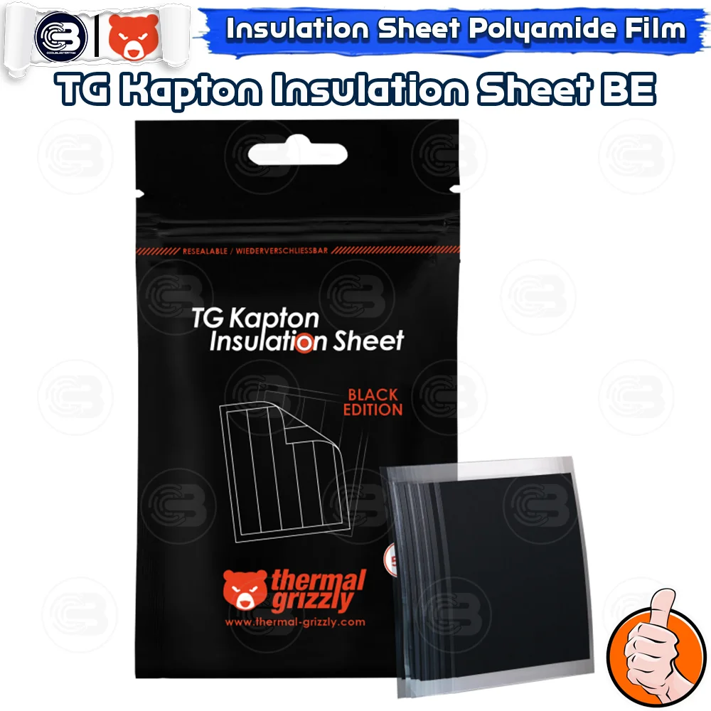 [CoolBlasterThai] THERMAL GRIZZLY KAPTON INSULATION SHEET BLACK EDITION Electrically Conductive Protection