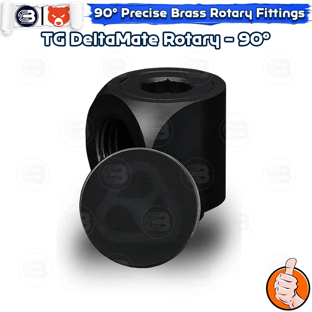 [CoolBlasterThai] THERMAL GRIZZLY DELTAMATE ROTARY 90° Fittings Black Machined Brass